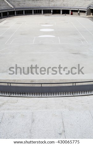 Concrete floor basketball court, detail concrete floor, outdoor play, sport