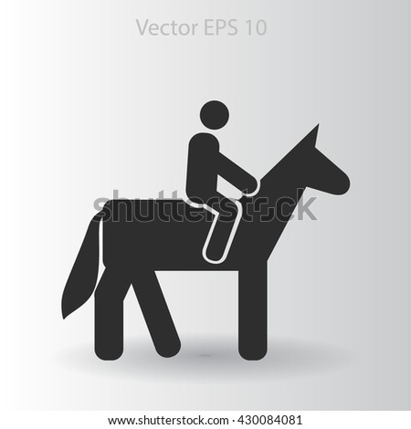 riding horse vector icon