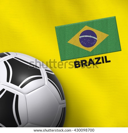 Soccer ball and national team jersey of Brazil. Royalty-Free Stock Photo #430098700