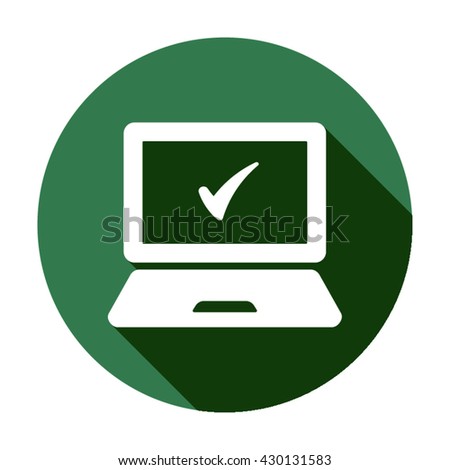 Laptop  icon,  isolated. Flat  design.