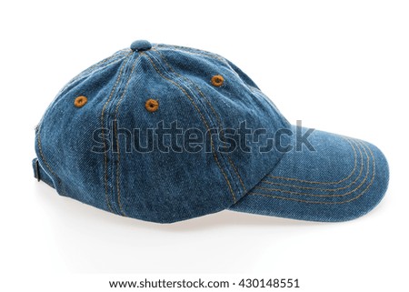 Jean Baseball cap or hat isolated on white background