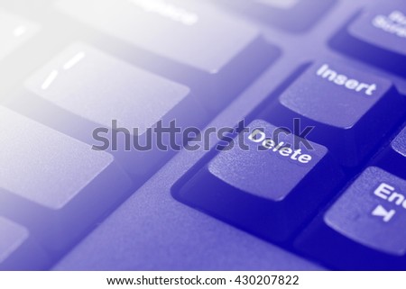 Keyboard background with gradient filter,Keyboard blue background,Keyboard close-up shot,(Selective focus)
