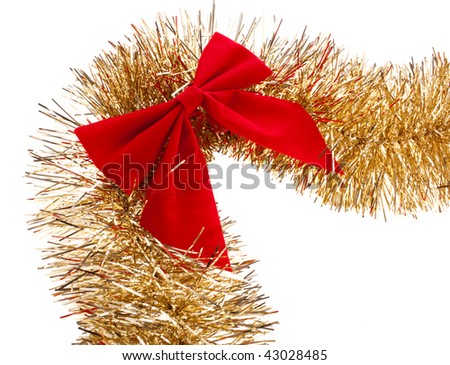 Tinsel garland with a bow