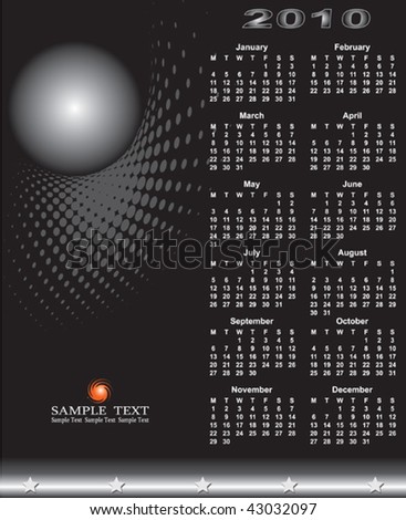 Calendar 2010 with Copy space
