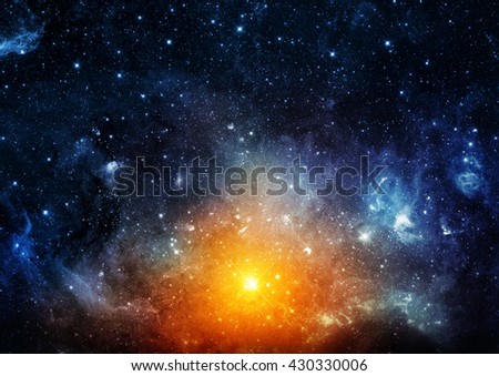 Star and galaxy - Elements of this Image Furnished by NASA.
