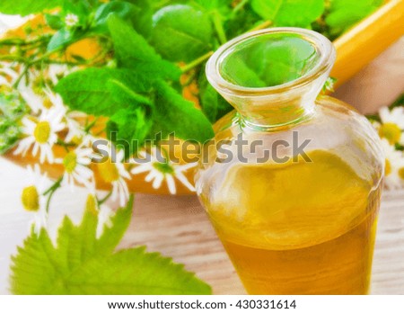 Oil and herbs