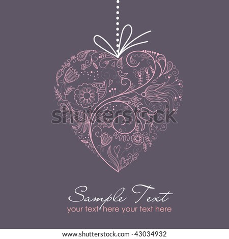  Pink Heart on Grey Background