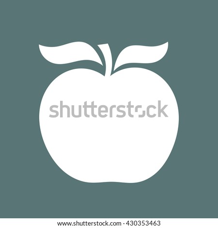 White apple shape on blue background. Vector illustration