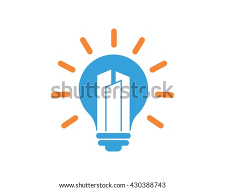 lamp bulb light building icon image vector