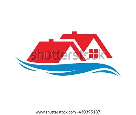 red roof real estate house housing home residence residential residency image vector icon