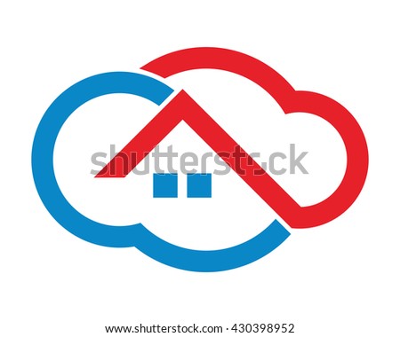 cloud house housing home real estate residence residential image vector icon