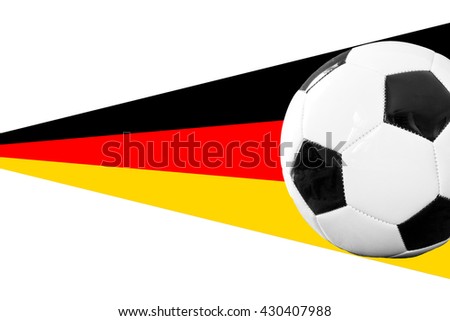 Soccer ball with german color rays - isolated on white background