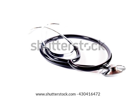 Stethoscope for doctor or medicine student in white background