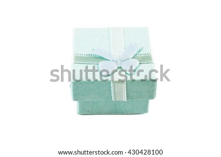 Classic green color paper small gift box for present wrapping with white background