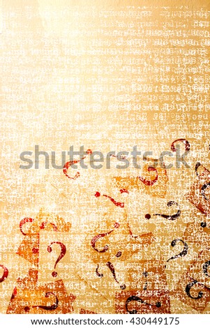question mark on ancient paper texture - symbol for frequently asked questions,