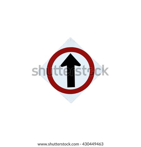 isolated go straight sign
