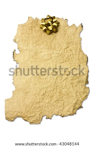 Scroll with Christmas decoration isolated on a white.