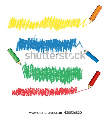 vector colorful text stripes with pencils