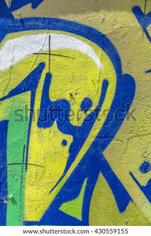 Beautiful street art of graffiti. Abstract color creative drawing fashion on walls city. Urban contemporary culture. Title paint on walls. Culture youth protest. ABSTRACT PICTURE