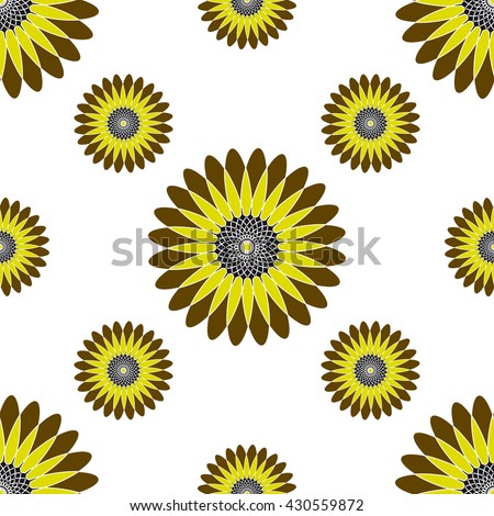 The pattern of the graphic sunflower