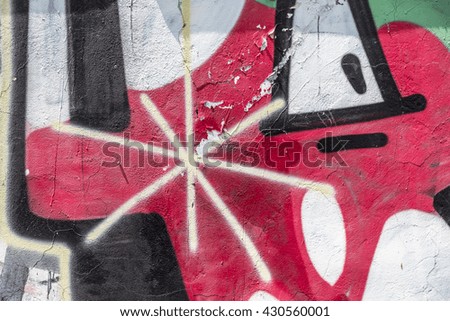 Beautiful street art of graffiti. Abstract color creative drawing fashion on walls  city. Urban contemporary culture. Title paint on walls. Culture youth protest. ABSTRACT PICTURE