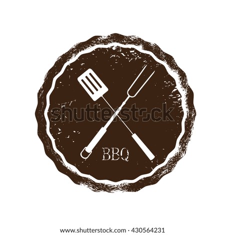 Retro Barbecue label, Vector illustration