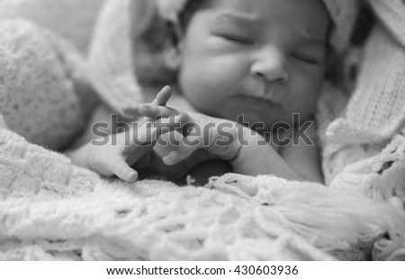 little newborn baby sleeps alone