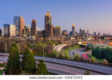 Atlanta, Georgia, USA downtown skyline. Royalty-Free Stock Photo #430672492