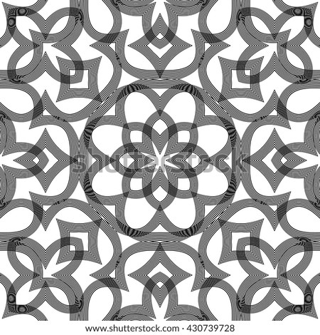 Design seamless monochrome decorative pattern. Abstract background. Vector art. No gradient