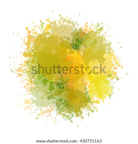 Chaotic colorful dabs on a white background. A vector element for your design.