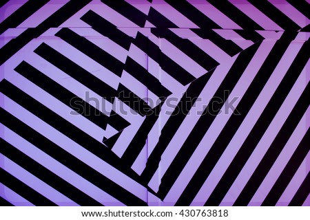 The wall with the image of parallel black and white lines. Lines create a mesmerizing effect photo for creating banners, backgrounds, can be used in graphics editors to create a unique style.