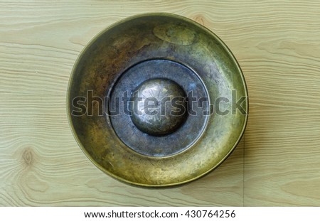 Top view of metal bowl