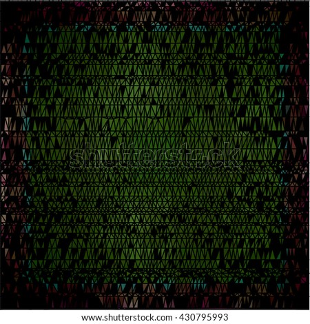 Green brown triangle on black abstract background