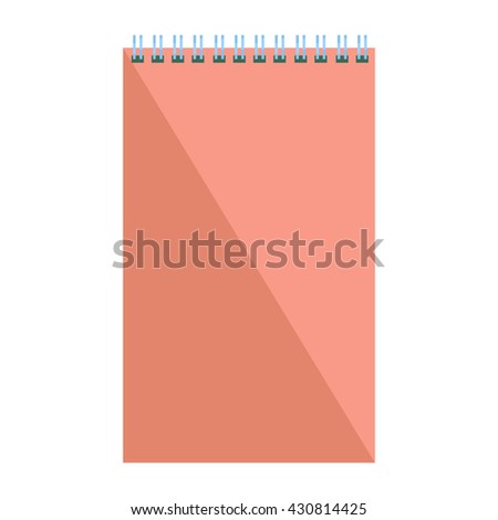 Blank flat spiral notepad. Notebook isolated on white background. Vector illustration eps10