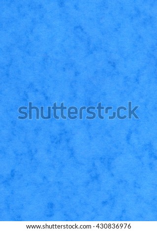 Blue blotched mottled textured effect blank paper background