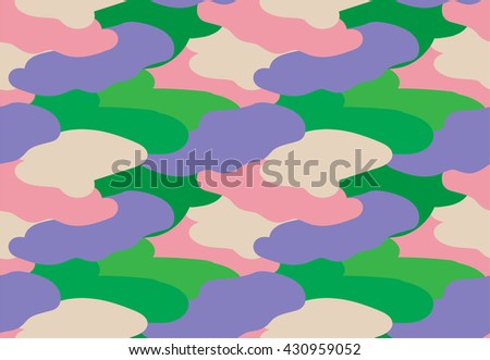 Camouflage fabric colorful military style seamless print pattern vector illustration
