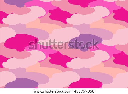 Camouflage fabric pink color military style seamless print pattern vector illustration