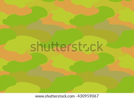Camouflage fabric khaki color military style seamless print pattern vector illustration