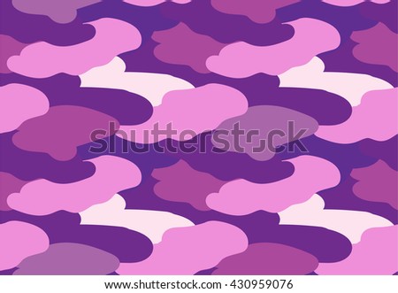 Camouflage fabric purple color military style seamless print pattern vector illustration