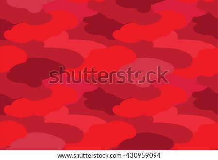 Camouflage fabric red color military style seamless print pattern vector illustration