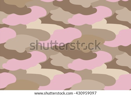 Camouflage fabric beige color military style seamless print pattern vector illustration