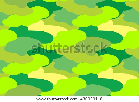 Camouflage fabric green color military style seamless print pattern vector illustration