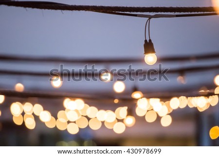 Light lantern with Blurry background of Bokeh
