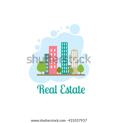 vector abstract colorful city, building composition sign, icon, logo isolated, real estate building icons