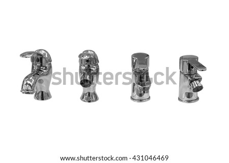 Faucet water isolated on a white background