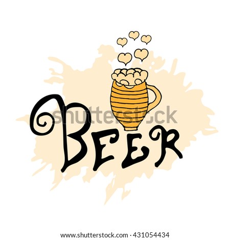 Home brewed beer house crafted  brewery drink alcohol hand-drawing holiday inscription lettering