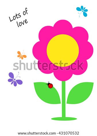 Flower and Butterflies - Lots of love