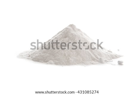 Baking soda, Sodium bicarbonate isolated on white background,  NaHCO3