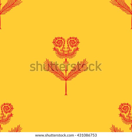 Seamless background. Abstract pattern with ornamental flowers in ethnic style. Vector illustration.