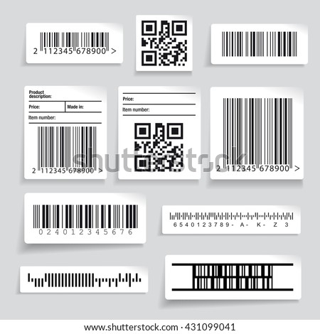 Barcode sticker set vector Royalty-Free Stock Photo #431099041